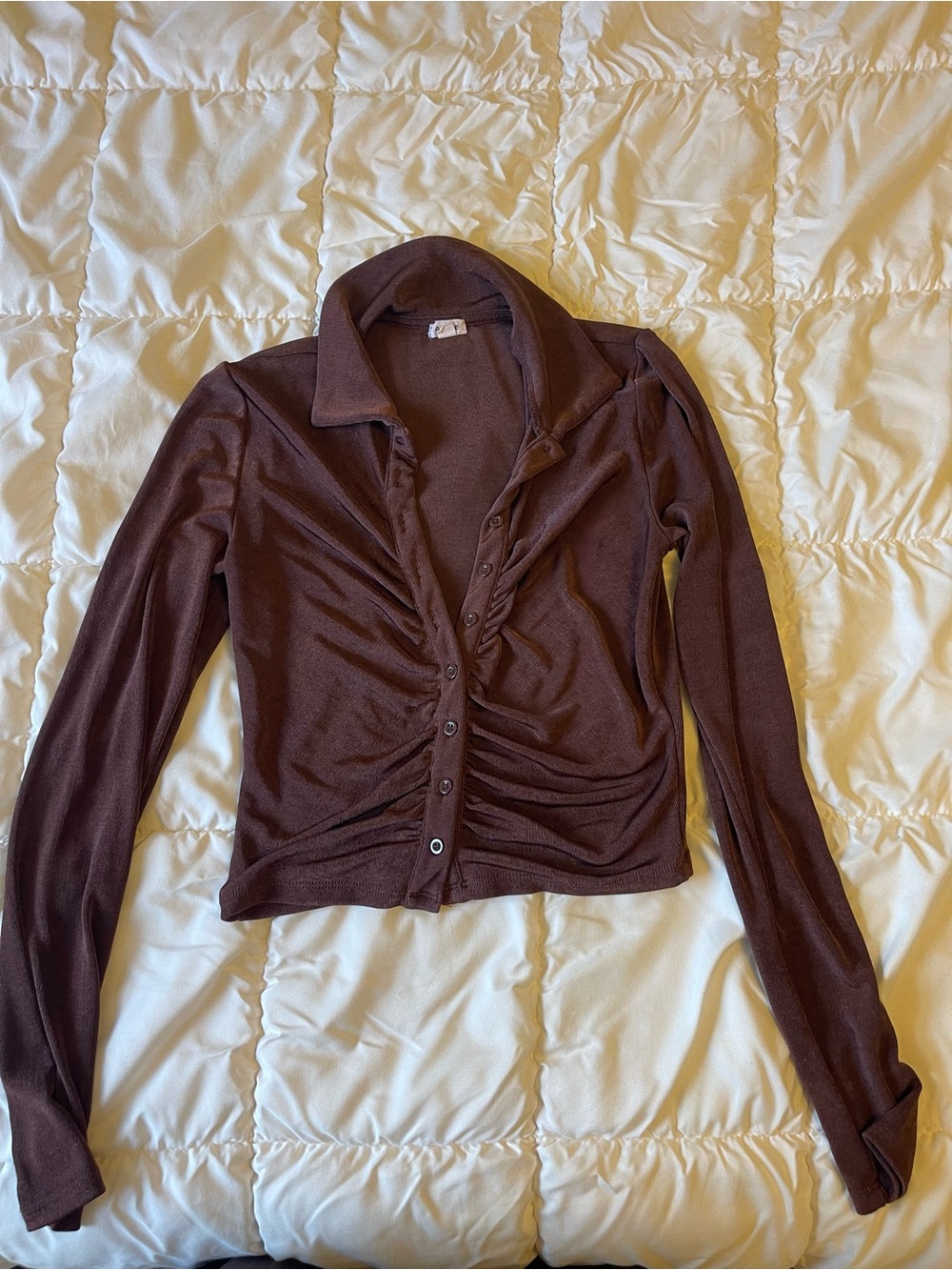 Garage Brown Crewneck Knit Top
